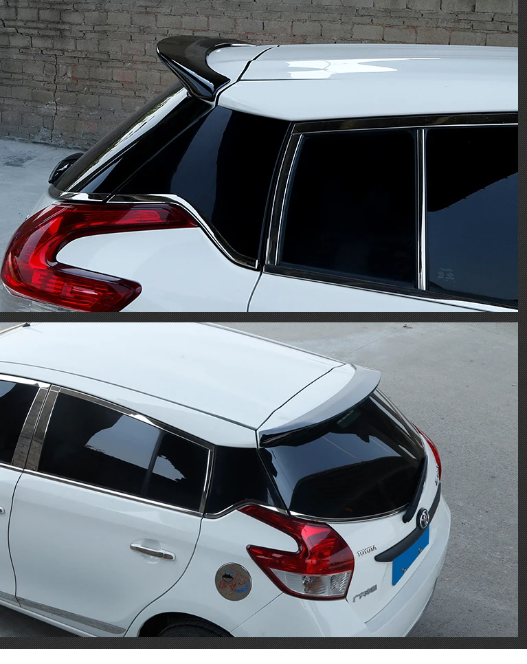 Detalle del alerón trasero de coche en material ABS