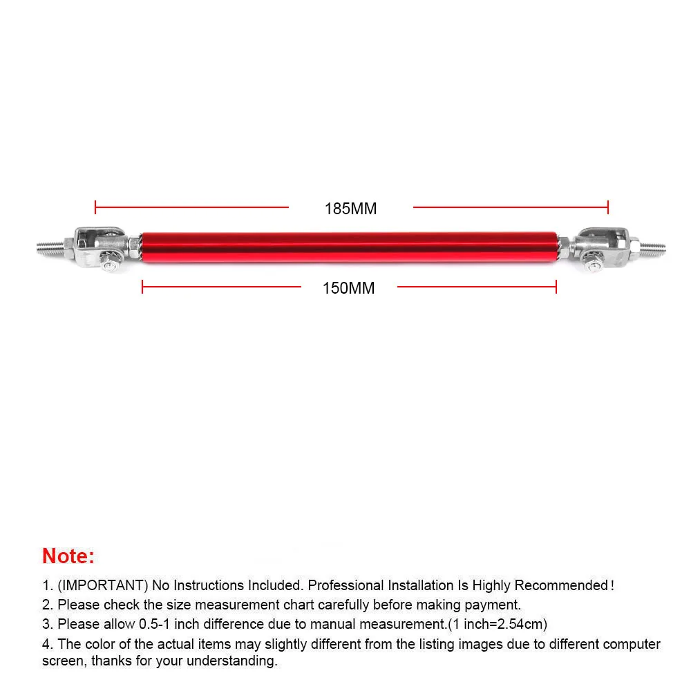 100MM 150MM 200MM labio de parachoques de acero inoxidable ajustar barra divisora de puntal frontal barras de soporte de amarre - imagen 3