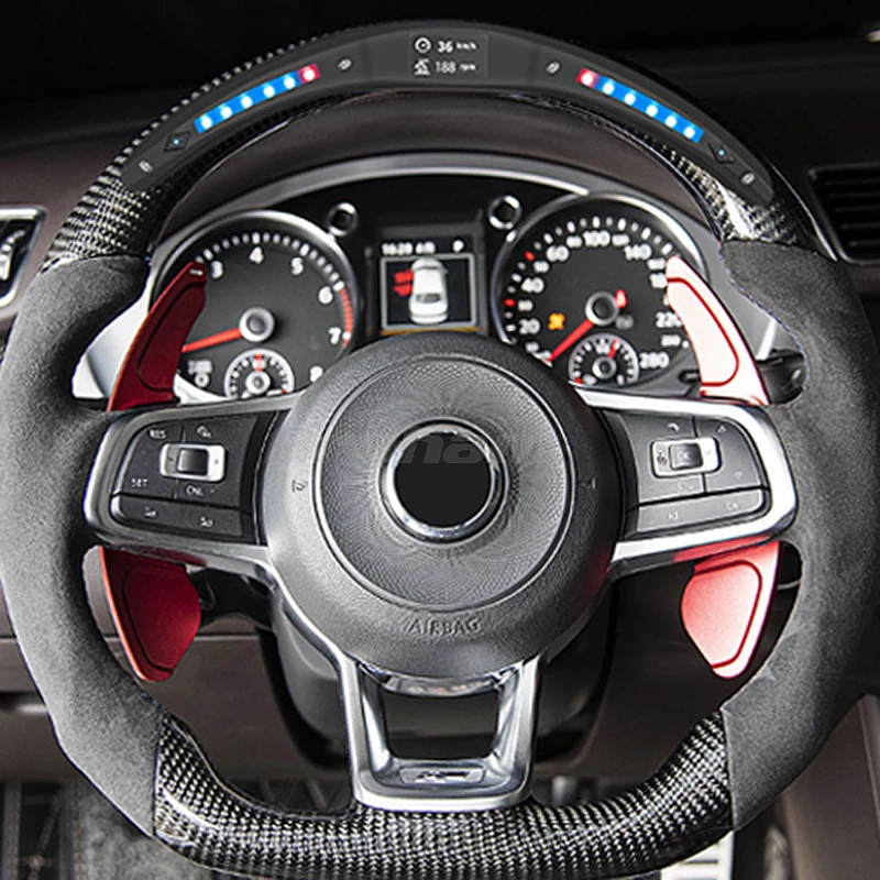 Volante fibra de carbono con pantalla LED – VW Golf 7, GTI, R, Jetta
