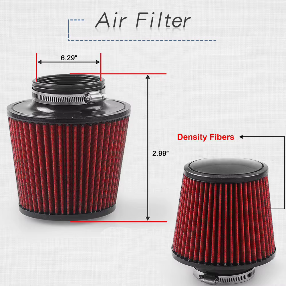 Tubo de admisión de aire frío de aluminio con filtro, 76 mm - imagen 4