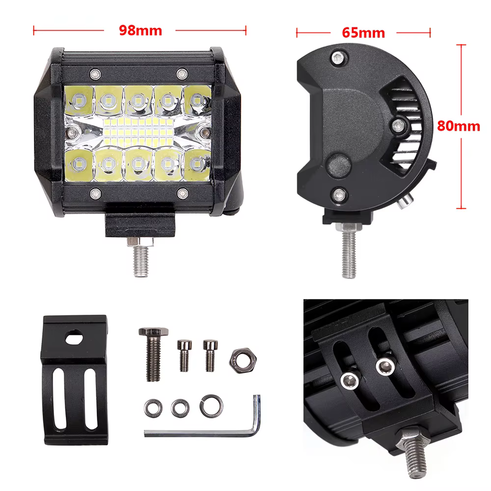 Faro LED de trabajo con soporte de pilar A para Jeep Wrangler JK - imagen 2