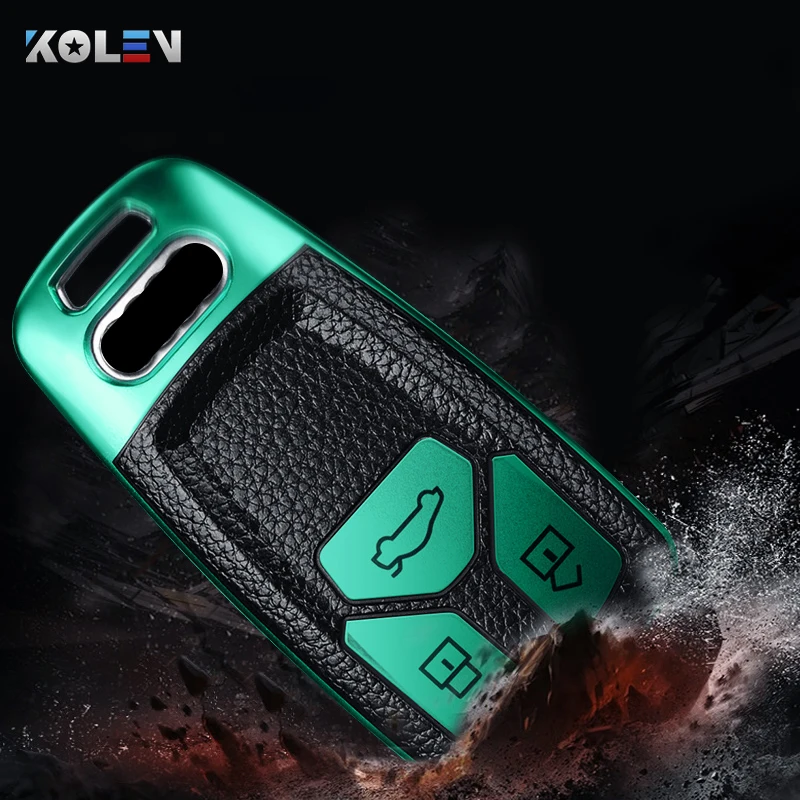Funda de llave remota Audi A4 B9 de cuero y TPU - imagen 4