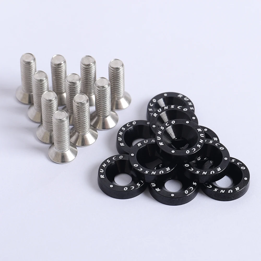 Arandelas de guardabarros M6 de aluminio y pernos de arandela de marco de placa de matrícula para Honda Nissan Bmw 10 unids/pack - imagen 5