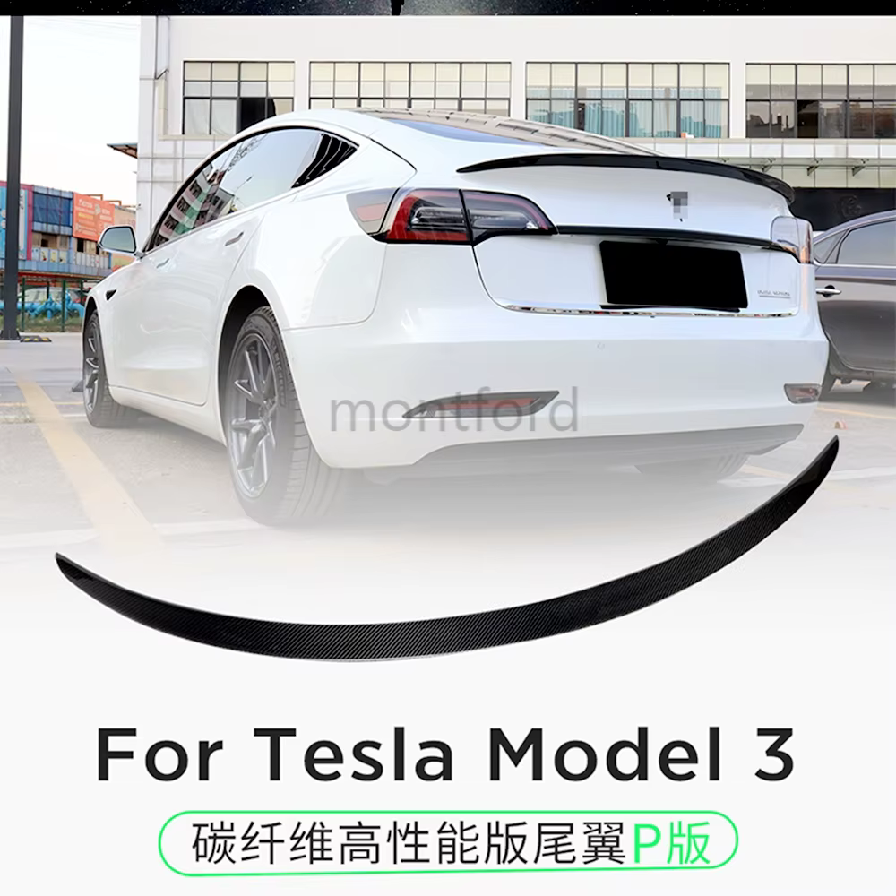 Alerón trasero de fibra de carbono real para Tesla Model 3 2017-2020