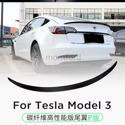Alerón trasero de fibra de carbono real para Tesla Model 3 2017-2020