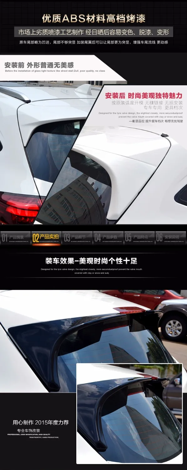 Alerón de plástico ABS sin pintar para maletero de coche, accesorio para Honda HRV HR-V Vezel 2014, 2015, 2016, Exterior - imagen 3