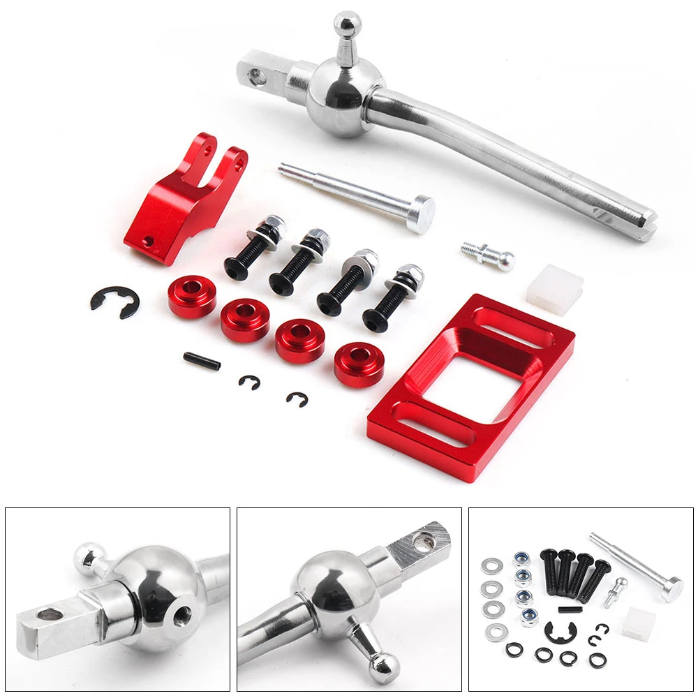 Palanca de cambios corta de tiro rápido manual de aluminio, color rojo cromado para Chevy Cavalier 95-99