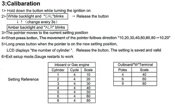 Configuración y calibración del indicador de RPM