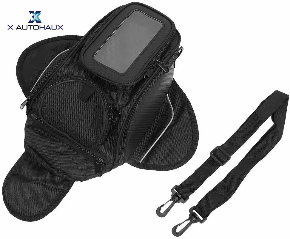 Bolsa magnética impermeable Oxford para tanque de moto con ventana