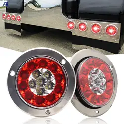 Luz trasera LED redonda 12-24V freno y marcha atrás para trailer, truck y caravana