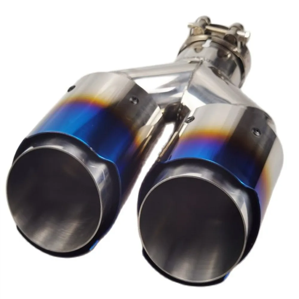 Tubo de escape universal doble Akrapovic azul acero inoxidable VW Golf - imagen 4