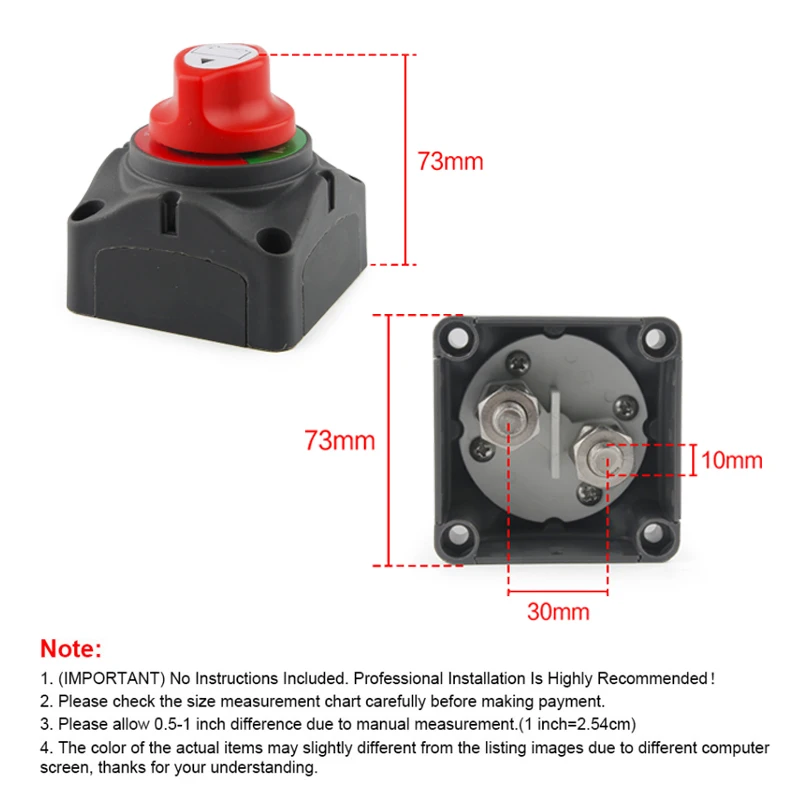 Interruptor de aislamiento de batería marino 12/24V 200A-300A para yate - imagen 2