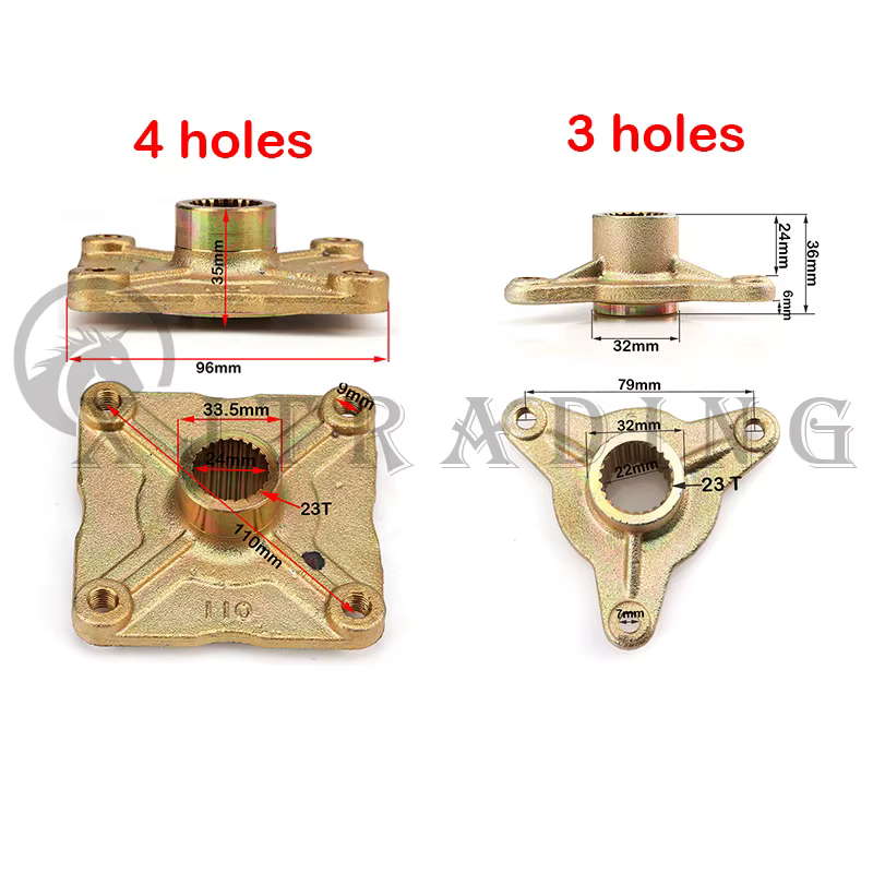 Eje trasero completo para Quad ATV y go-kart con soporte y bujes - imagen 3