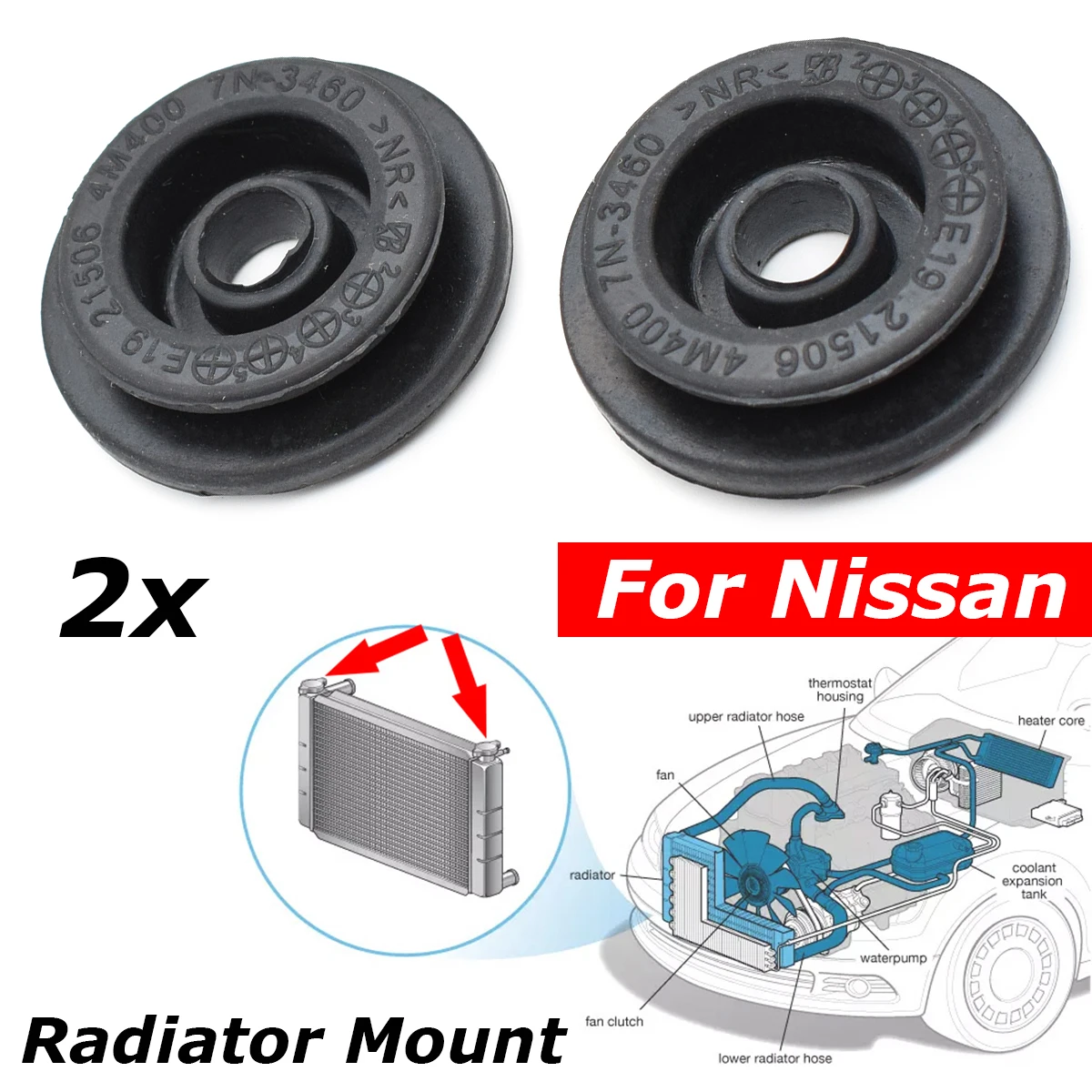 Casquillo soporte radiador Nissan X-Trail Qashqai T30-T32