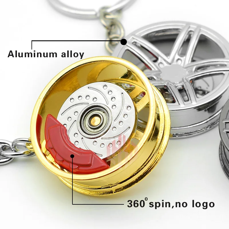Llavero metálico para coche con diseño de disco de freno y neumático - imagen 2