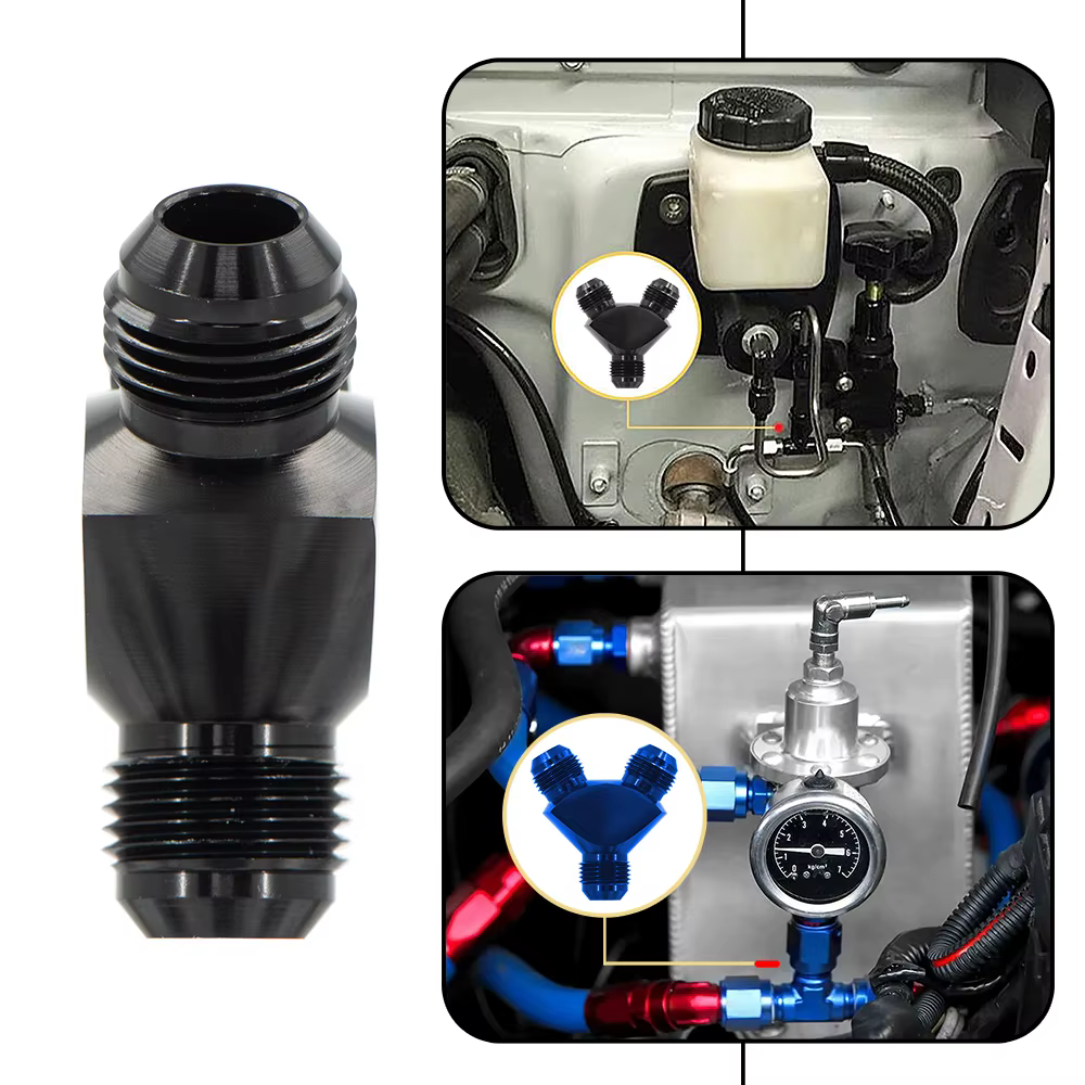 Adaptador en Y AN6/AN10 macho de 3 vías con 2 salidas – Negro - imagen 4
