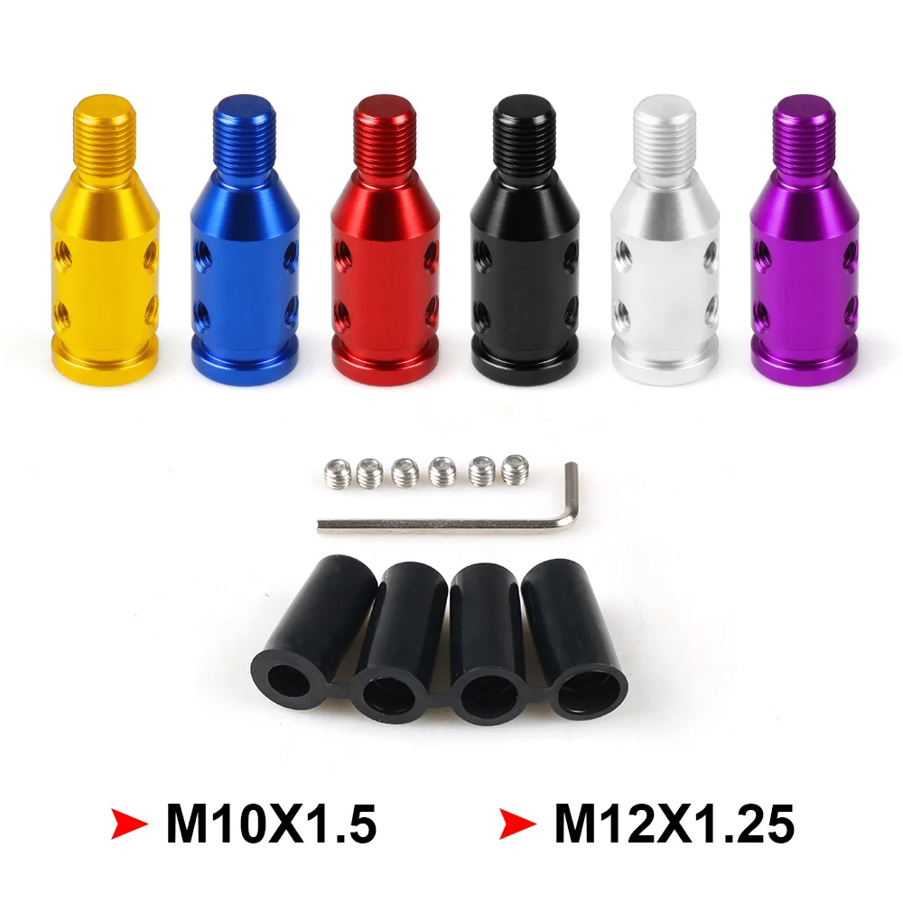 Adaptador perilla cambio aluminio M10x1.5 M12x1.25