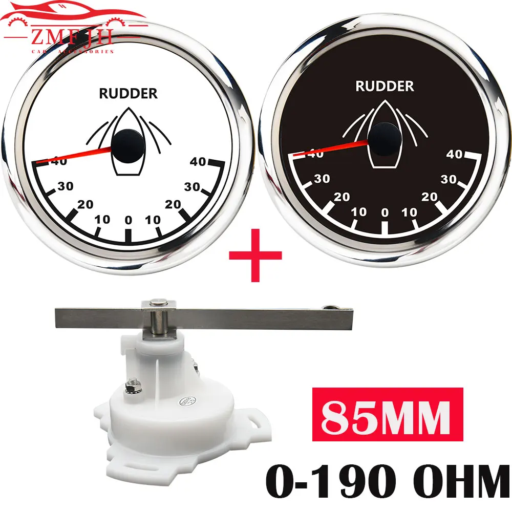 Indicador ángulo timón 85mm 40L-40R retroiluminación roja 12/24V barco