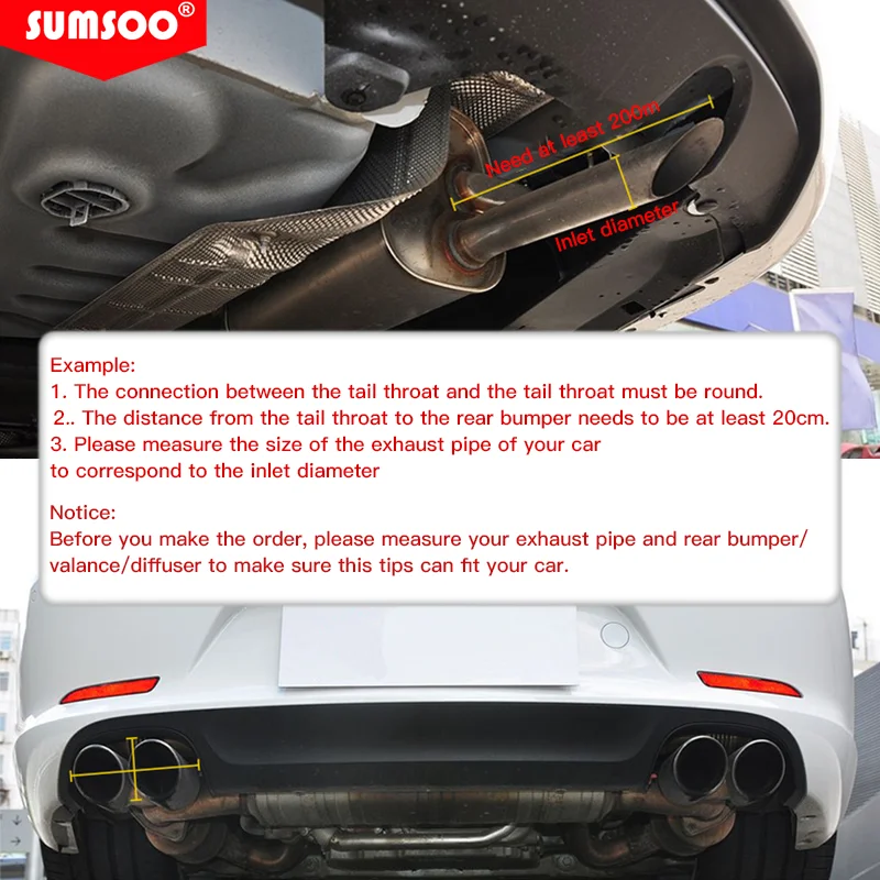 Escape deportivo tipo H SUMSOO acero inoxidable - imagen 4