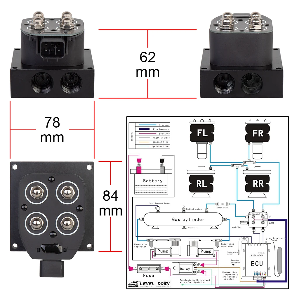 Válvulas solenoides para suspensión neumática con manómetro y control - imagen 3