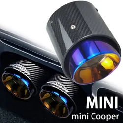 Punta silenciador escape fibra carbono tubo azul Mini Cooper
