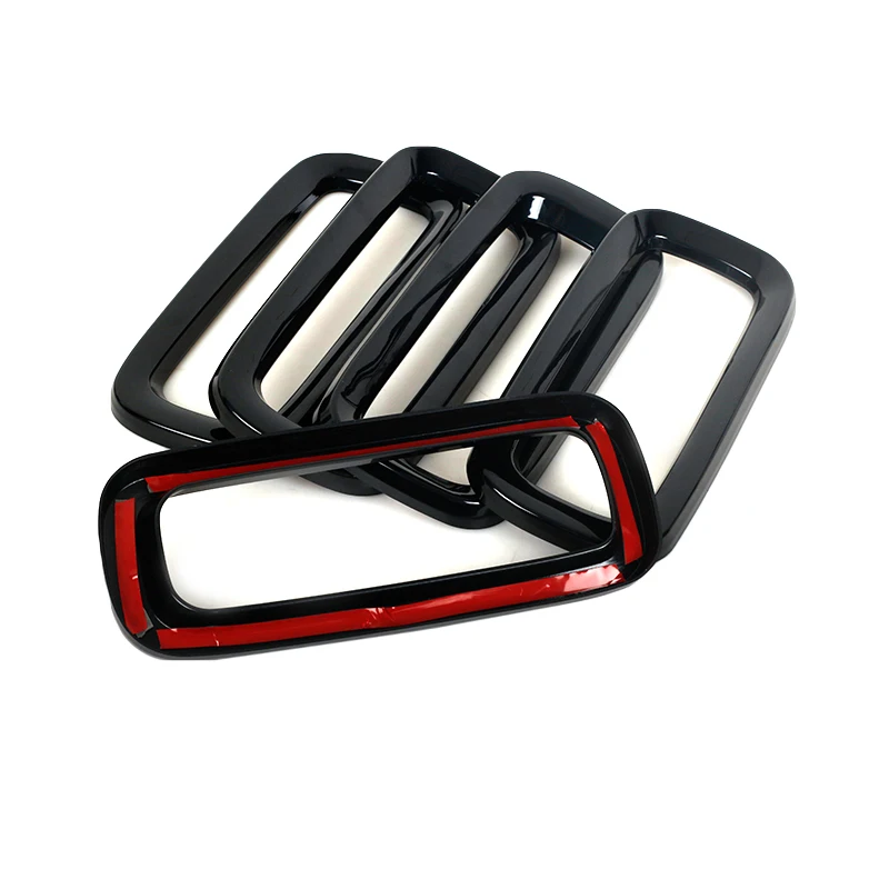 7 Uds ABS negro para Jeep Renegade 2015 2016 2017 insertos de rejilla delantera moldura de marco de parrilla de carreras ABS negro - imagen 5
