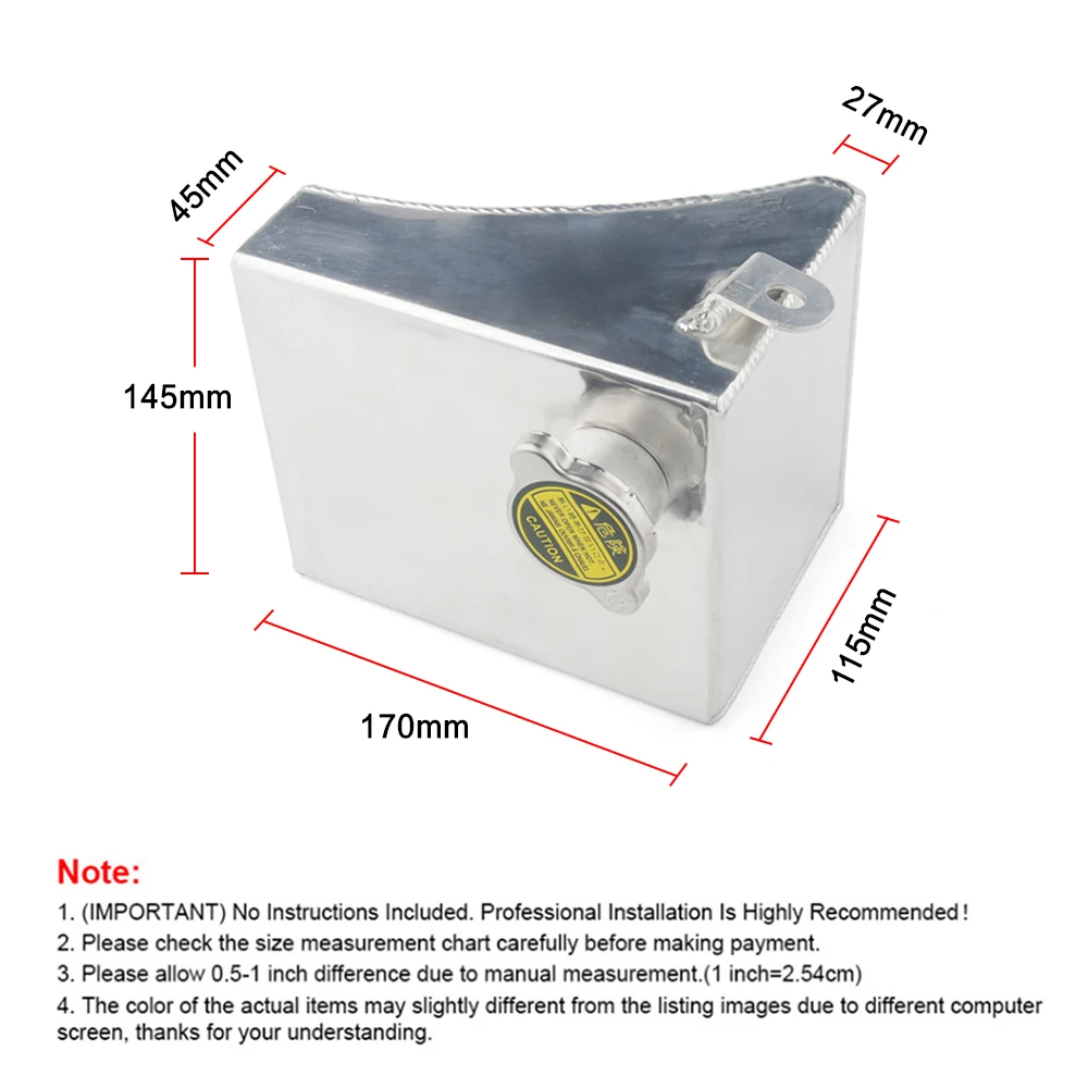 Depósito de expansión de aluminio Nissan 240SX S13 SR20DET y KA24 - imagen 2
