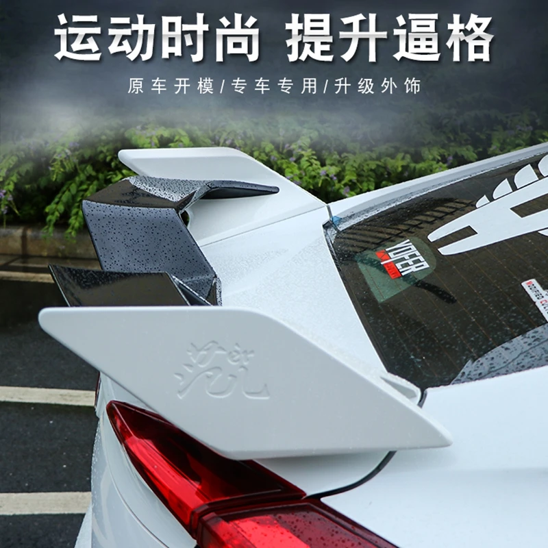 Yofer Spoiler trasero ABS negro para Honda Civic 2016-2018 compatible - imagen 2
