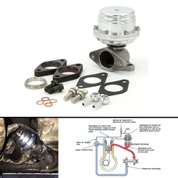 Tubo de descarga universal para válvula wastegate externa de 38 mm
