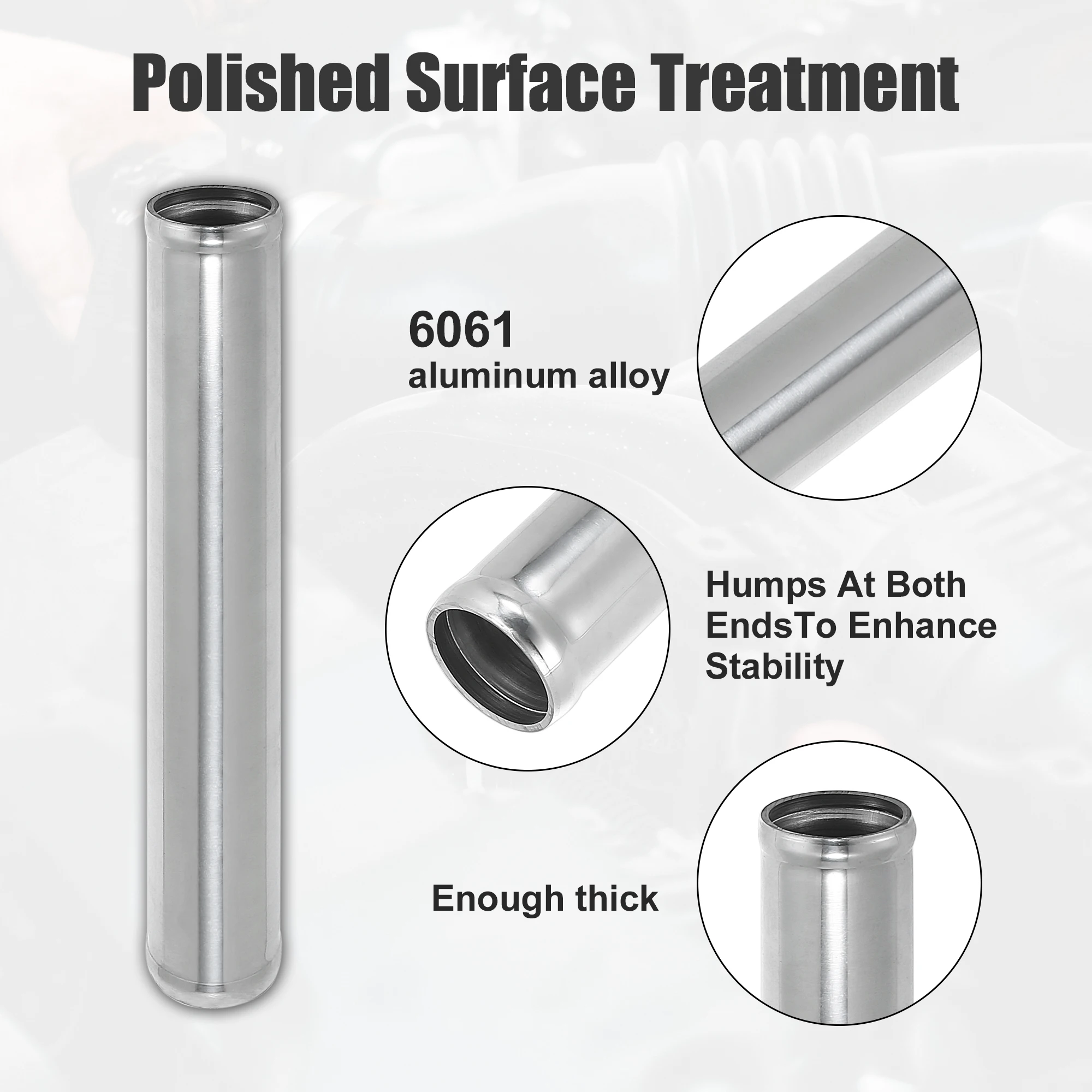 X Autohaux 0 45 grados tubo de aleación de aluminio OD 38/45/51/63/76/89/102MM Tubo Intercooler tubo de admisión de aire 300mm de longitud para coche - imagen 4