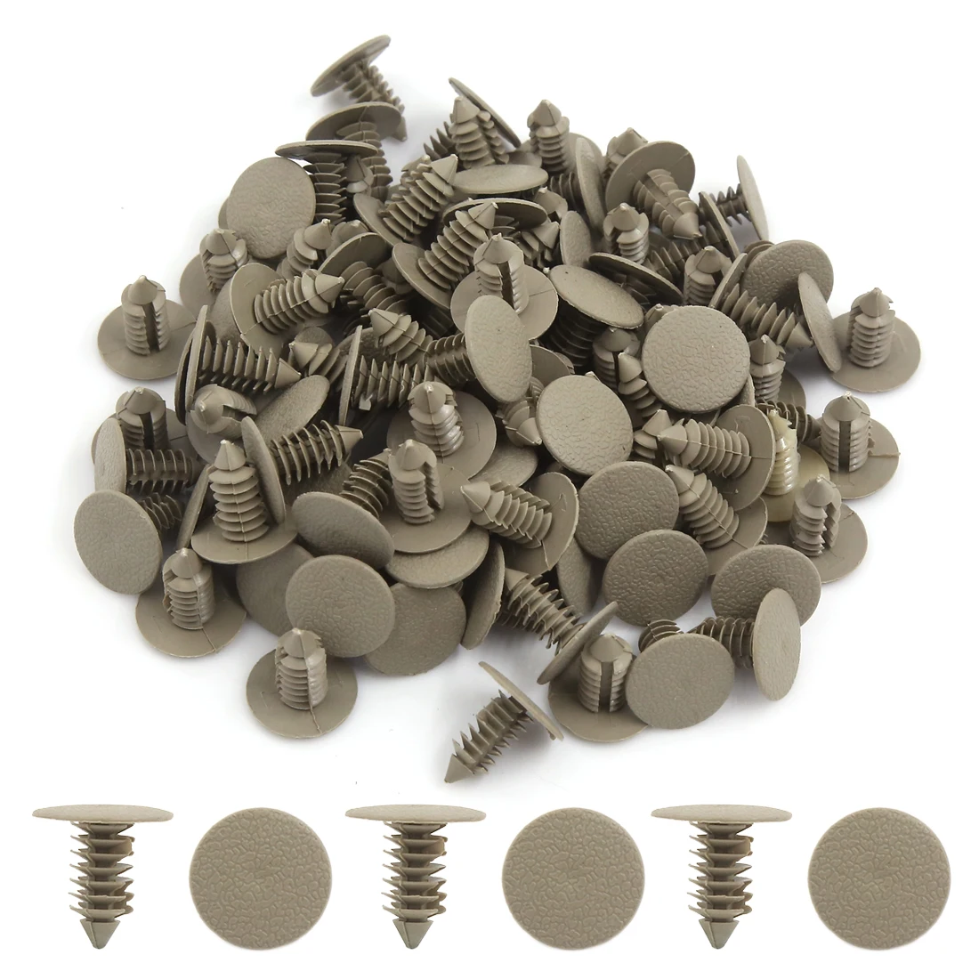 Clip retención parachoques universal Autohaux 9mm gris beige - imagen 4