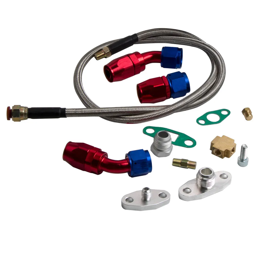 AMPTZ Kit alimentación y retorno de aceite para turbo T3 T4 T04E - imagen 2