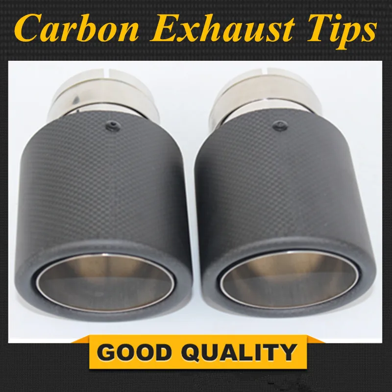 Embellecedores de escape universales de acero inoxidable efecto carbono