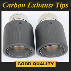 Embellecedores de escape universales de acero inoxidable efecto carbono