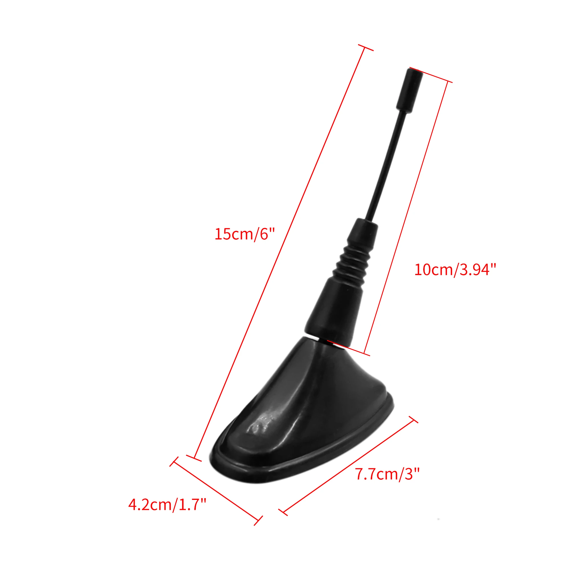Antena decorativa de techo Autohaux AM/FM negra autoadhesiva - imagen 4