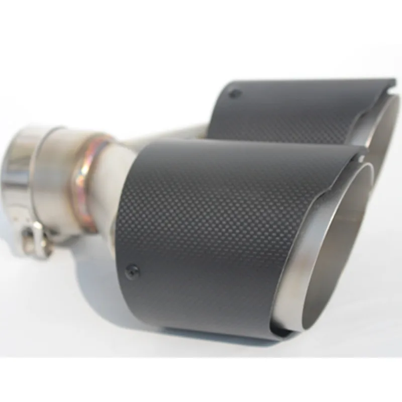 Punta de escape doble tipo Y automática de acero y fibra de carbono - imagen 3