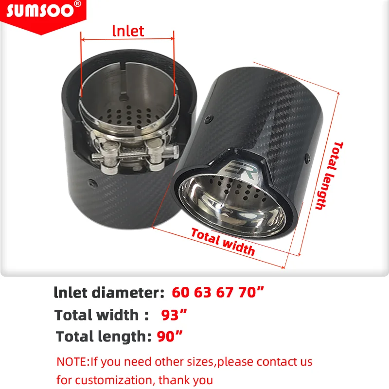 Punta de escape de fibra de carbono SUMSOO para BMW M2, M3, M4 y serie M - imagen 3