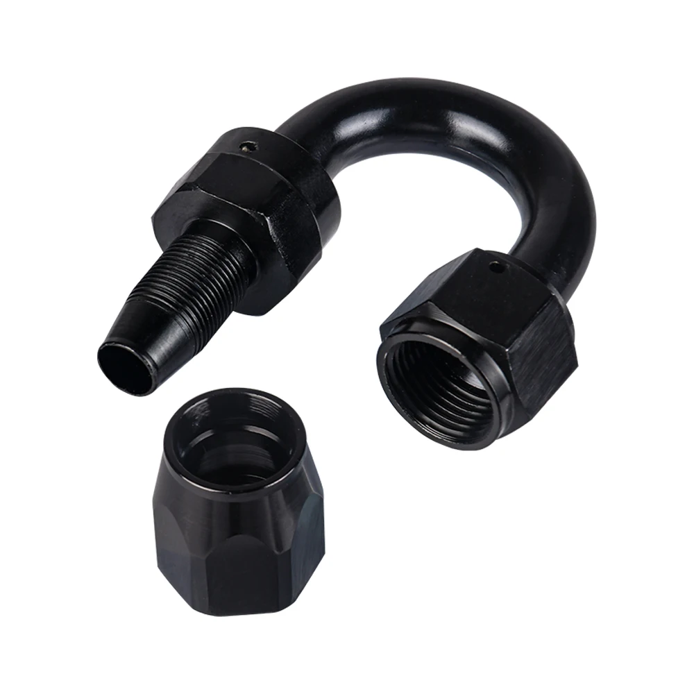 Adaptador AN negro para líneas de manguera