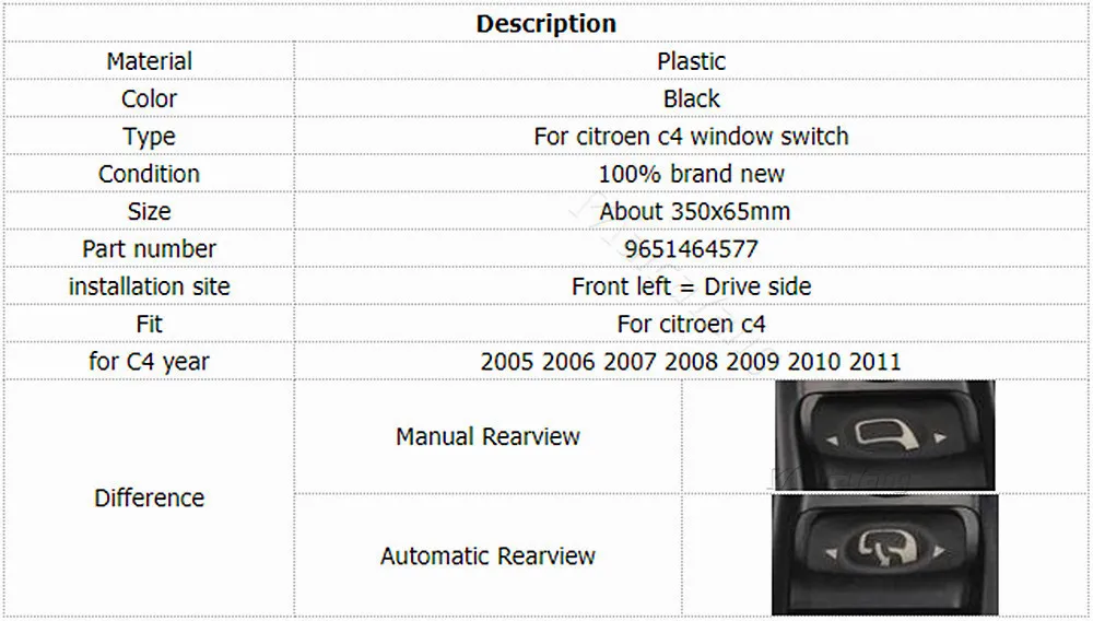 Interruptor elevalunas Citroen C4 2004-2010 - imagen 5