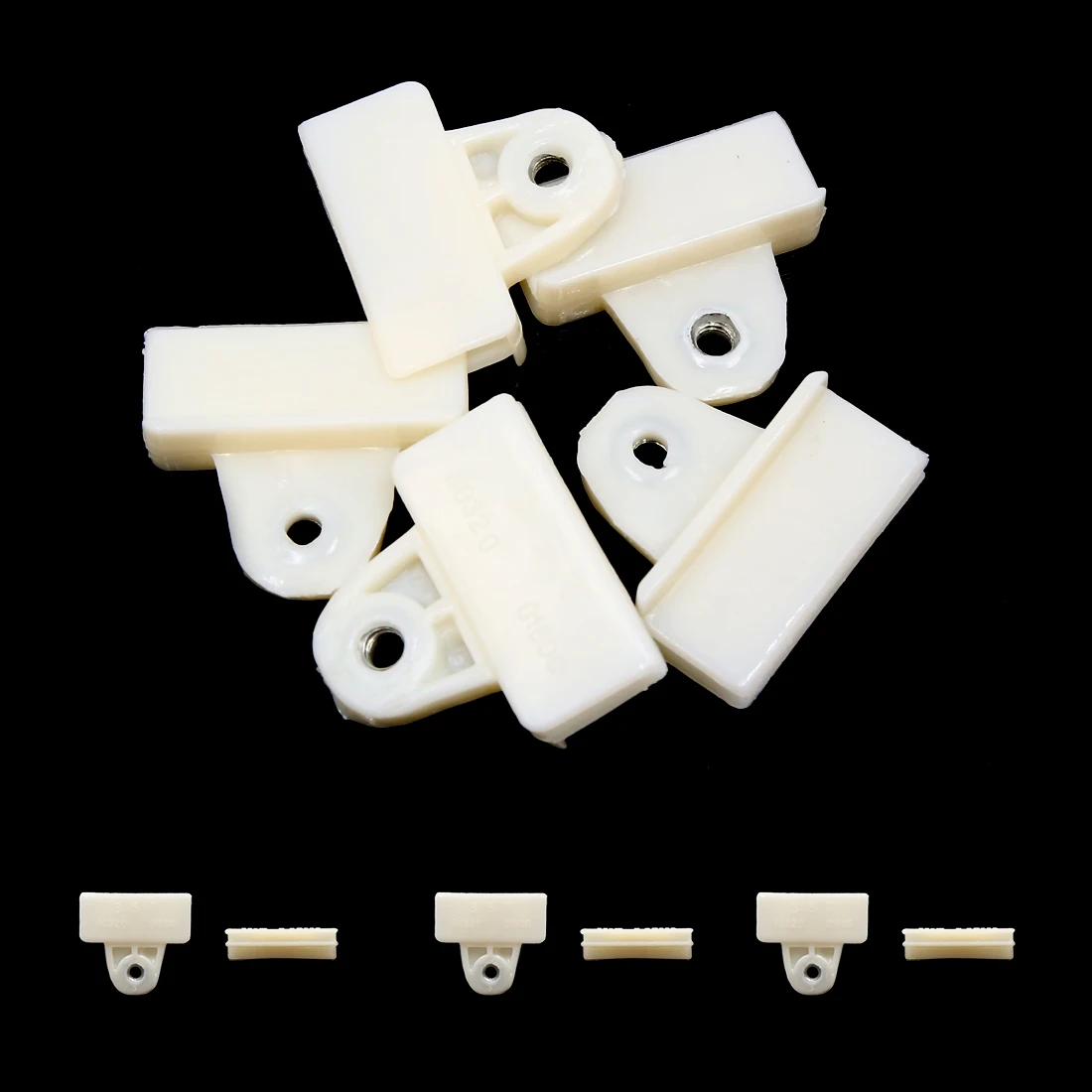 Clips blancos de plástico para sujeción del cristal de ventana de automóvil