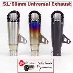 Silenciador de escape universal 51 mm con DB Killer para moto