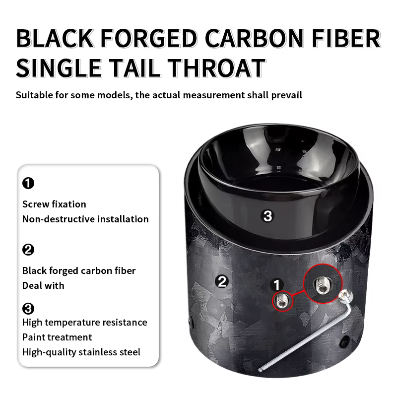 Tubo escape fibra carbono cromado negro forjado Mini Cooper F55 F56 F57 - imagen 3