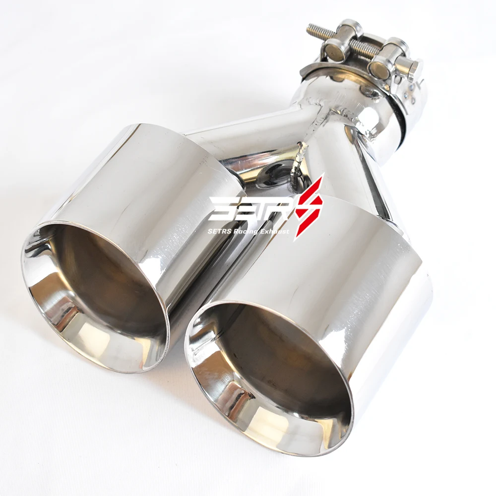 Punta de escape doble universal de acero inoxidable para coche - imagen 4
