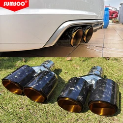 Punta de escape doble cromada con fibra de carbono forjada