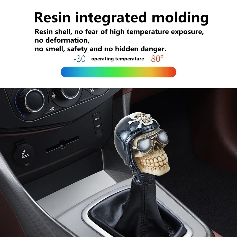 Pomo cambio universal racing calavera – aluminio negro mate - imagen 4