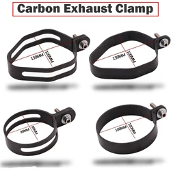 Silencioso de escape de fibra de carbono con abrazadera para moto, 90/100 mm