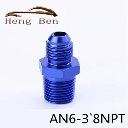 Adaptador macho 6 AN a 3/8 NPT azul – fitting hidráulico