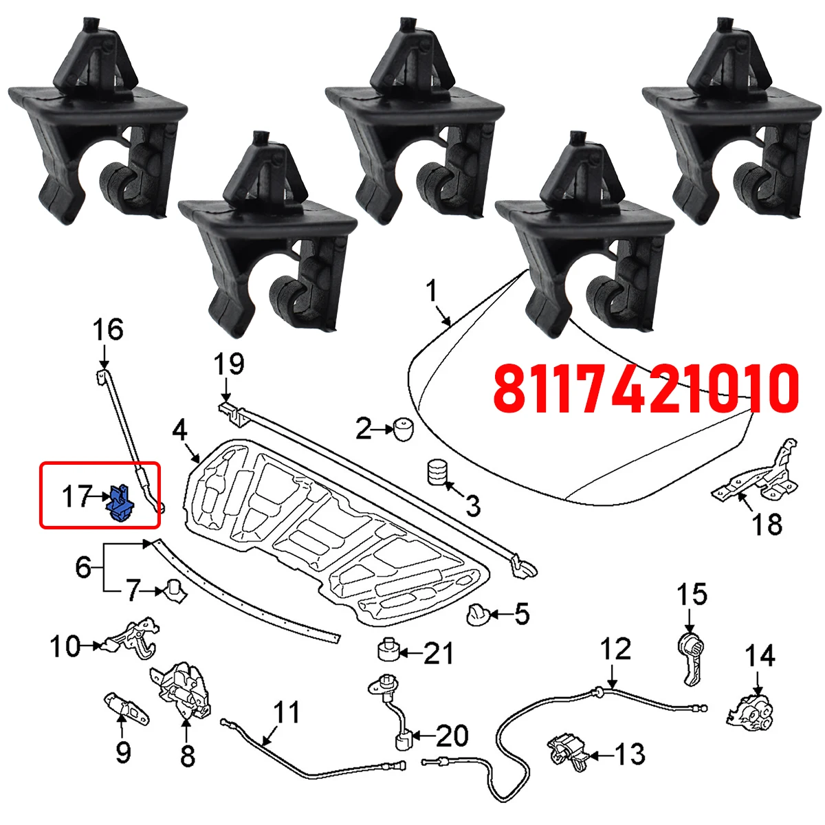Barra de soporte para capó Hyundai i30 Elantra - imagen 3
