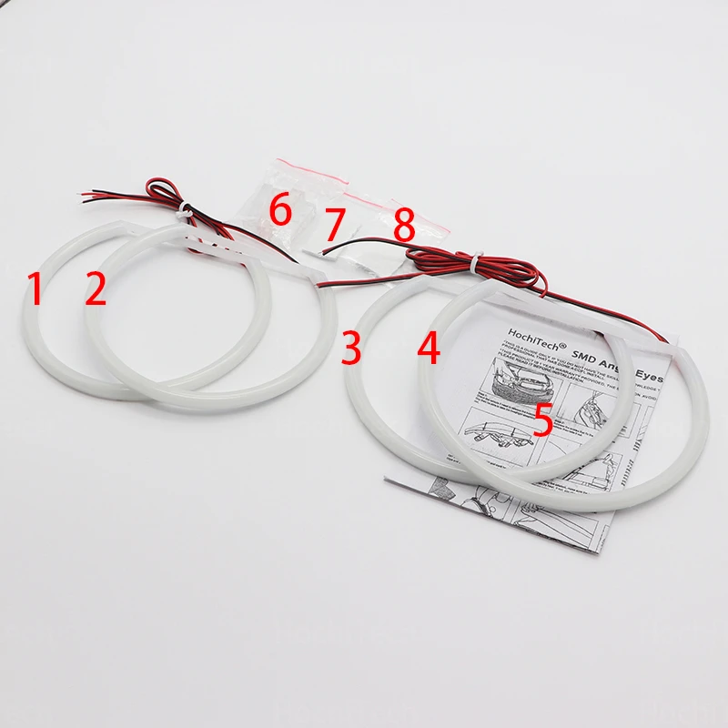 Detalle de los anillos LED blancos