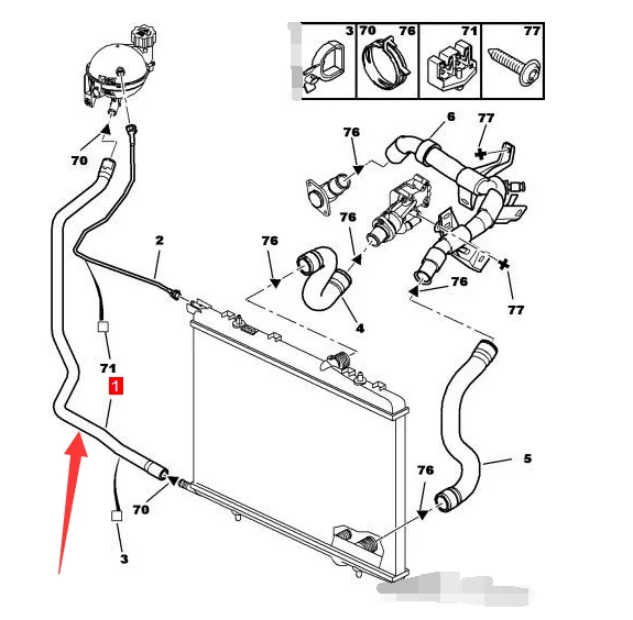1323A4 Tubo de conexión vaso de expansión – Peugeot 307 / Citroën C4 - imagen 4